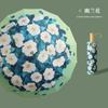 16-Rib Manual Opening Umbrella with Wooden Handle, Vintage Style, Black Coating for Sun Protection, One Piece
