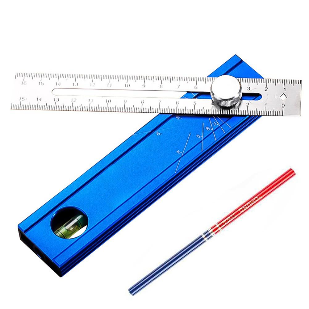 Pinpoint Marking Function Adjustable Protractor Marking Ruler