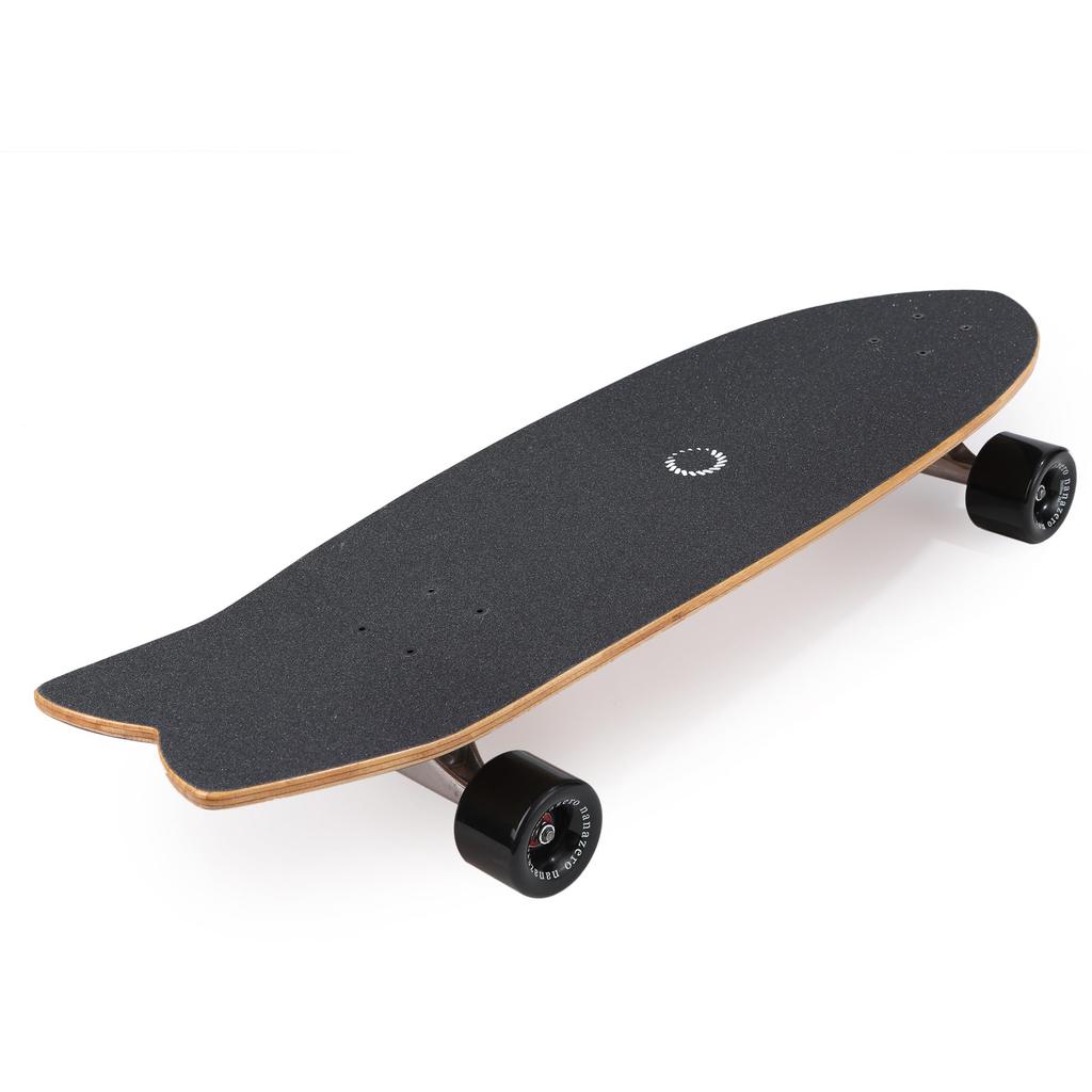 Nanazero Surf Skateboard Fish Bamboo Deck Black 31"