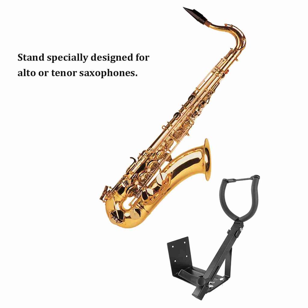 Saxophone Stand Sturdy Metal Wall Mounted Saxophone Holder Display Rack for Alto Tenor Saxophone