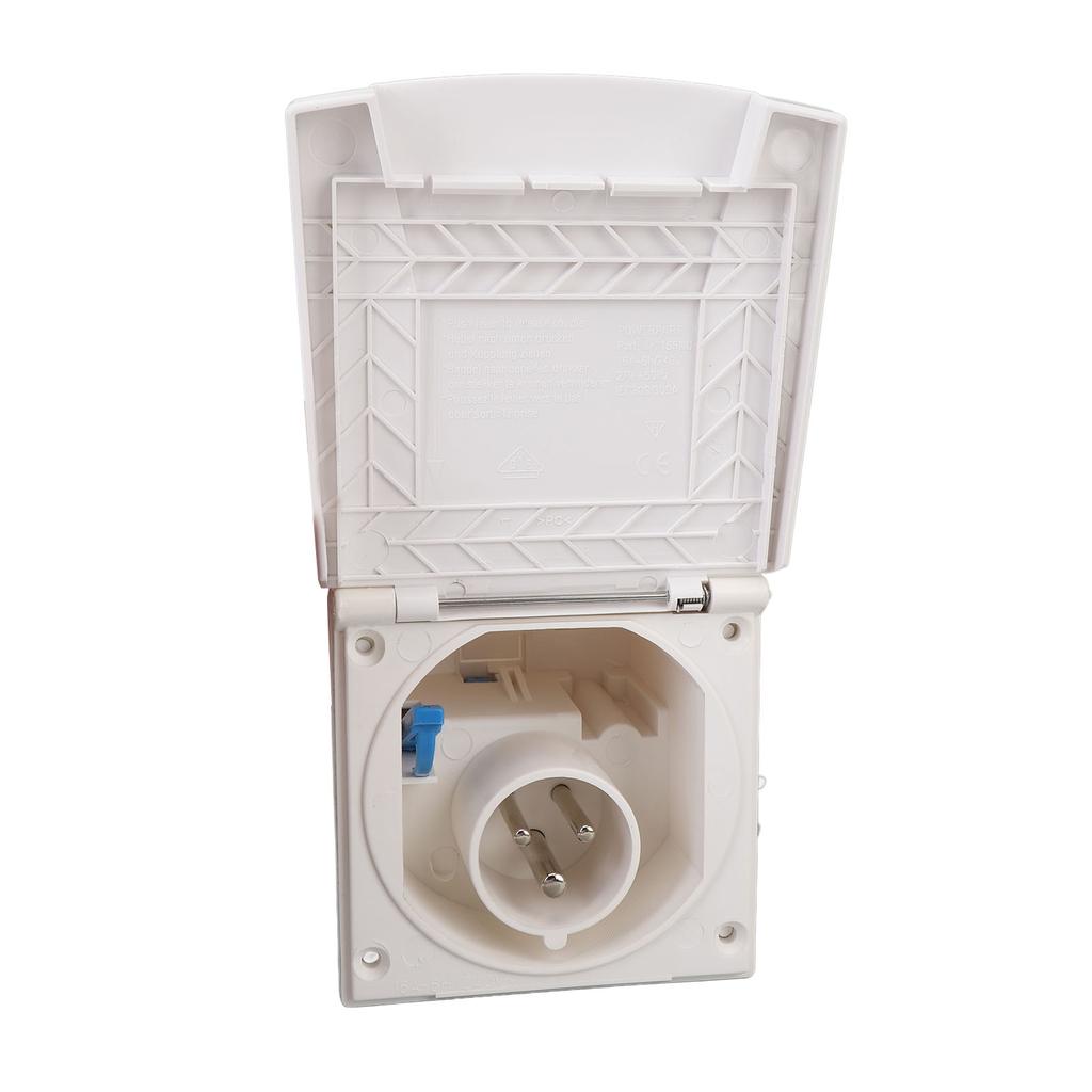 RV-støpsel strøminntaksboks 3-pinners 240V 16A vannavstøtende støvtett innebygd strøminntaksboks med Pr