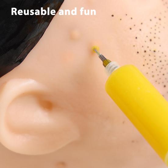 Stresslindrande Pormaskklämleksak med Påfyllning Mänskligt Huvud Akne Klämning Rengöring Fidgetleksak Ansiktssimulator Näs Pormaskborttagning Sensorisk Leksak