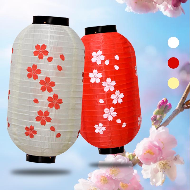 Japan Style Sakura Lantern Chinese Oriental Style Plum Blossom Silk Cloth Lantern Restaurant Wedding Party Festival Decor Gifts