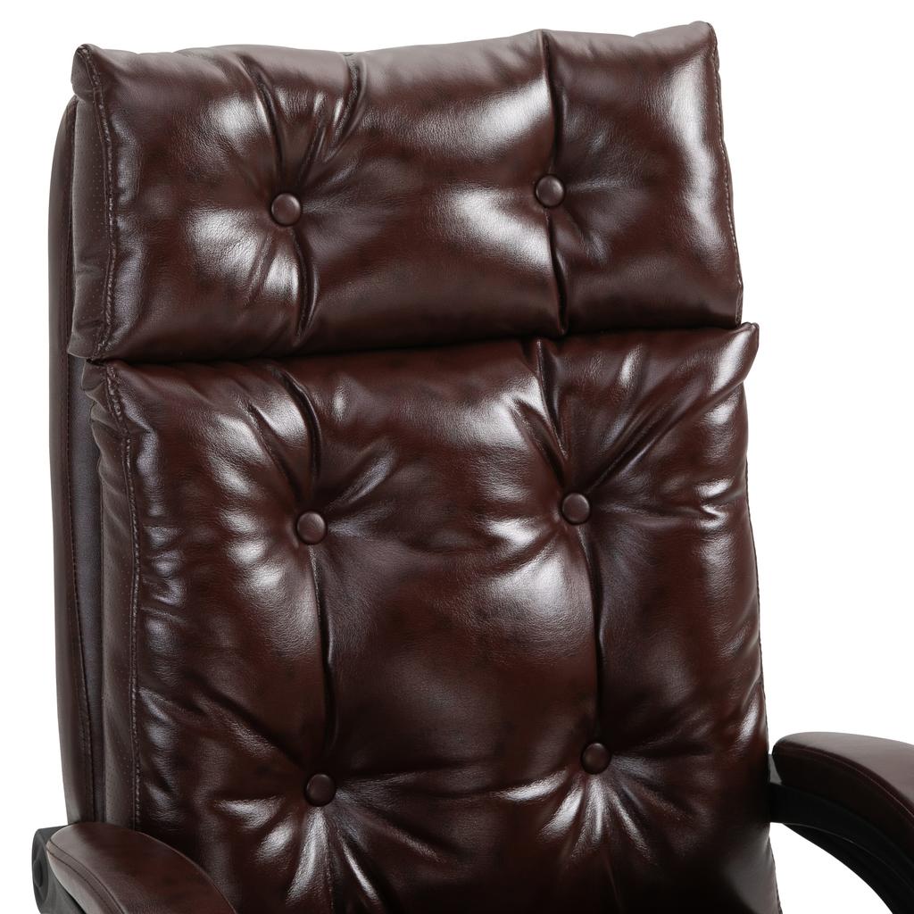 Office armchair ergonomic office chair with adjustable height reclining backrest retractable footrest brown