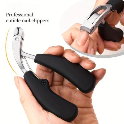 Nail Clipper Modern Style Stainless Steel Blade Concave Face Wide Opening Splash Resistant, Long Handle, Curved Cornea Trimmer for Thick Toenails