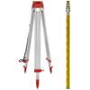 Aluminium Tripod & 5m Survey Levelling Staff For Laser Level /dumpy 1.65m Tripod
