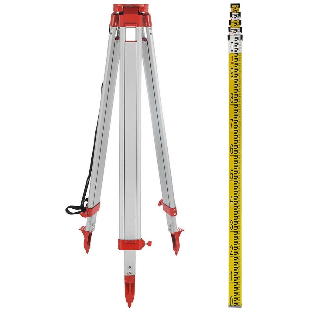 Aluminium Tripod & 5m Survey Levelling Staff For Laser Level /dumpy 1.65m Tripod