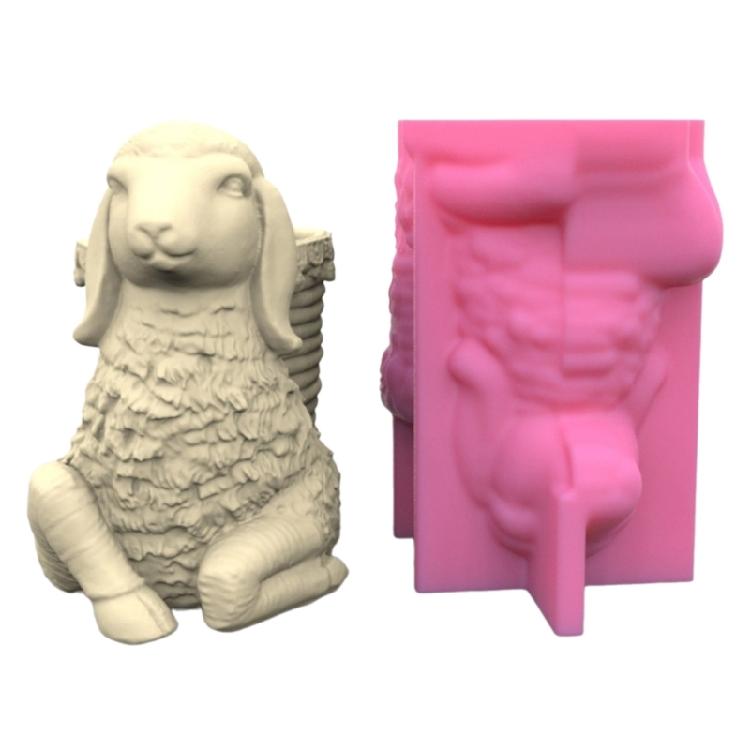 

Silicone Casting Mold Sheep Shaped Vase Mold for Designing Vase Candle Holder 1