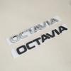 1 Stück 3D ABS OCTAVIA hohe Qualität Silber/Schwarz Auto Buchstaben Emblem Heck Kofferraum Aufkleber Abzeichen Aufkleber Styling Für