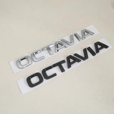 1 Stück 3D ABS OCTAVIA hohe Qualität Silber/Schwarz Auto Buchstaben Emblem Heck Kofferraum Aufkleber Abzeichen Aufkleber Styling Für