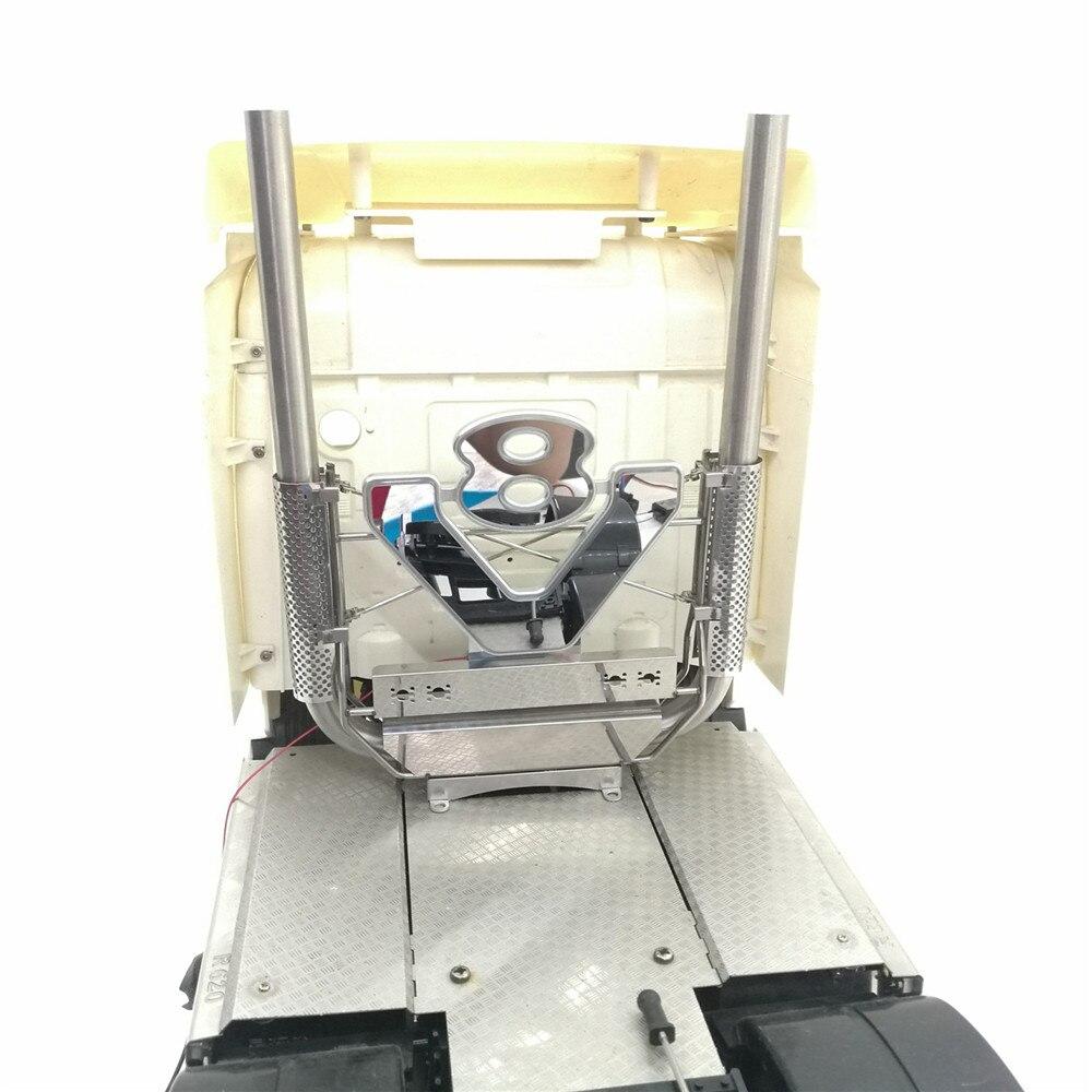 Metall V8 Auspuff mit Licht Für 1:14 Rc Tamiya Scania Lkw R470 620 730 56323