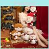 Cute Christmas Teddy Bear Plush Toy Cartoon Style Santa Claus Christmas Reindeer Snowman 25cm/38cm 0.15kg/0.37kg