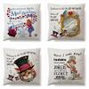 Cotton Linen Alice In Wonderland Pillow Case For A Charming Decor**
