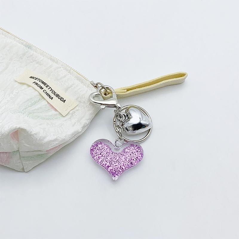 Colorful Heart Pendant Keychain Love Shapes Cellphones Straps for Women and Girls Unique Bag Pendant Stylish Phone Charm