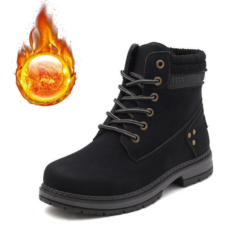 Winter Shoes Women Fashion Boots Flat Non-slip Warm Plush Women Ankle Boots Thick Sole Black Pink Yellow Big Size 42 DX231