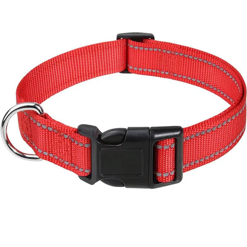 Reflective Dog Collar Adjustable Pet Neck Collar For Small Medium Large Dogs Outdoor Walking Training Anti Lost Safe Pet Supplie
