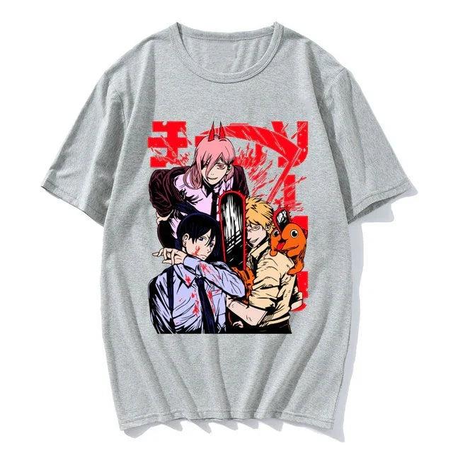 Adult and Children Devils Power Awakening Chainsaw Unisex Classic Character Trendy Cotton Sports Casual Top S