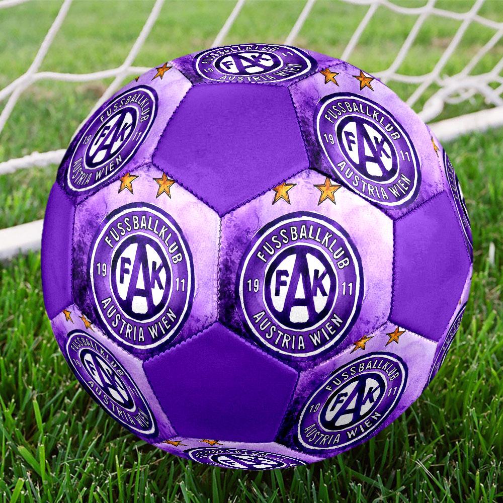Austria Vienna FC Size 5 Soccer Ball, Machine-Stitched PVC, Durable & High Bounce, All Ages Fit, Fan Merchandise, Matches & Outdoor Use.