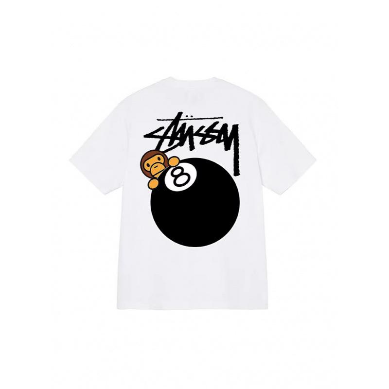 Brand japonez de trend joint camuflaj negru opt mânecă scurtă trend stradal bărbați și femei cupluri largi nișă maimuță vară bumbac pur tricou