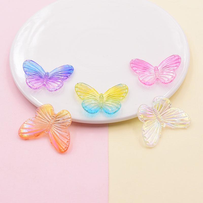 Gradient Butterfly Charms: Acrylic Earrings, Keychain Pendants, and DIY Jewelry Accessories