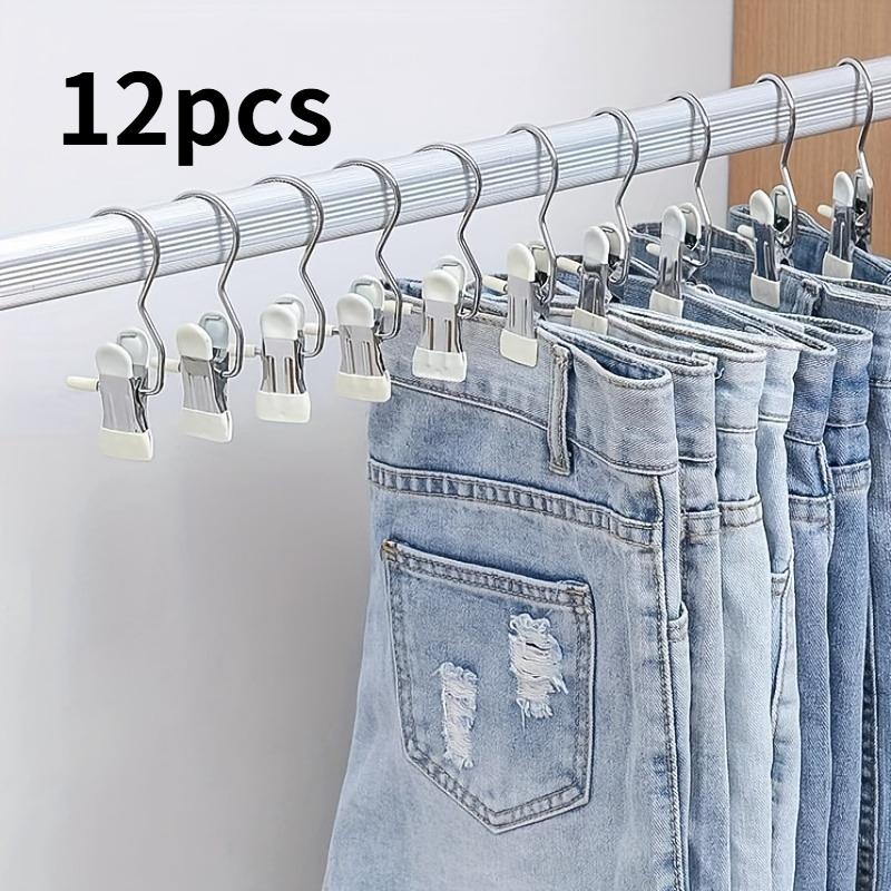 Durable Metal Hanger Set of 12 with Clips Space-Efficient Wardrobe Organizer for Jeans Shirts Hats and Daily Apparel 3440₽