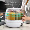 360° Rotating Grain Dispenser Rice Barrel Bulk Cereal Separated Jar Sealed Insectproof Rice Tank Kitchen Food Storage Container