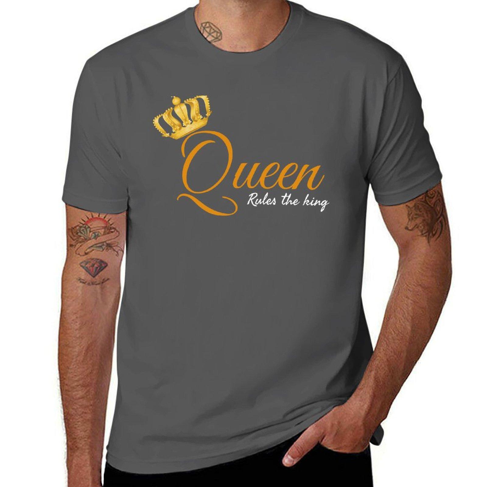 

Queen - rules the king T-Shirt t shirts for man slim fit t shirt for man t shirt for man 100 percent cotton T-Shirt 4XL