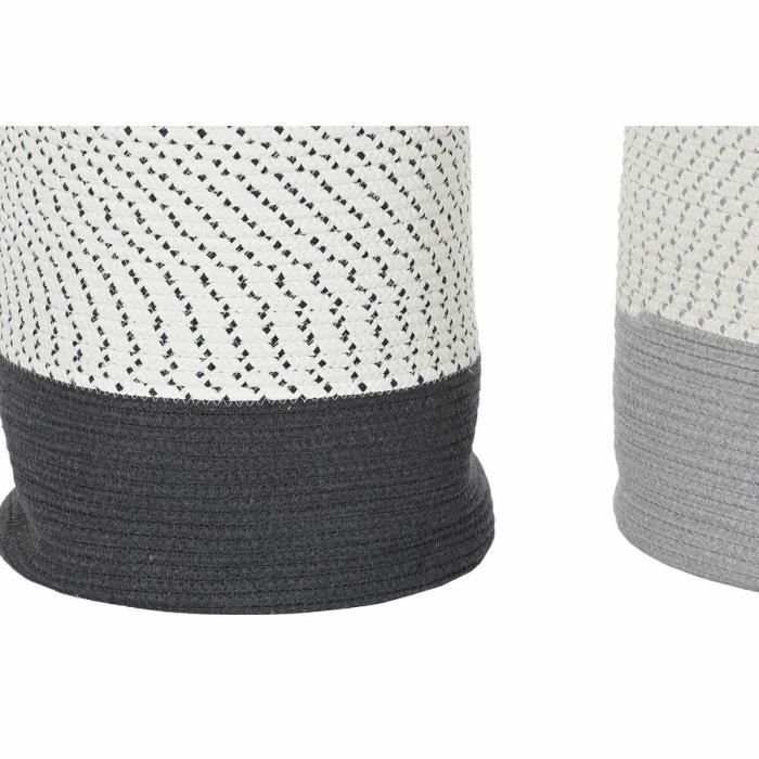 Panier - Lot De 2 - 40 X 40 X 52 Cm - Coton - Paulownia