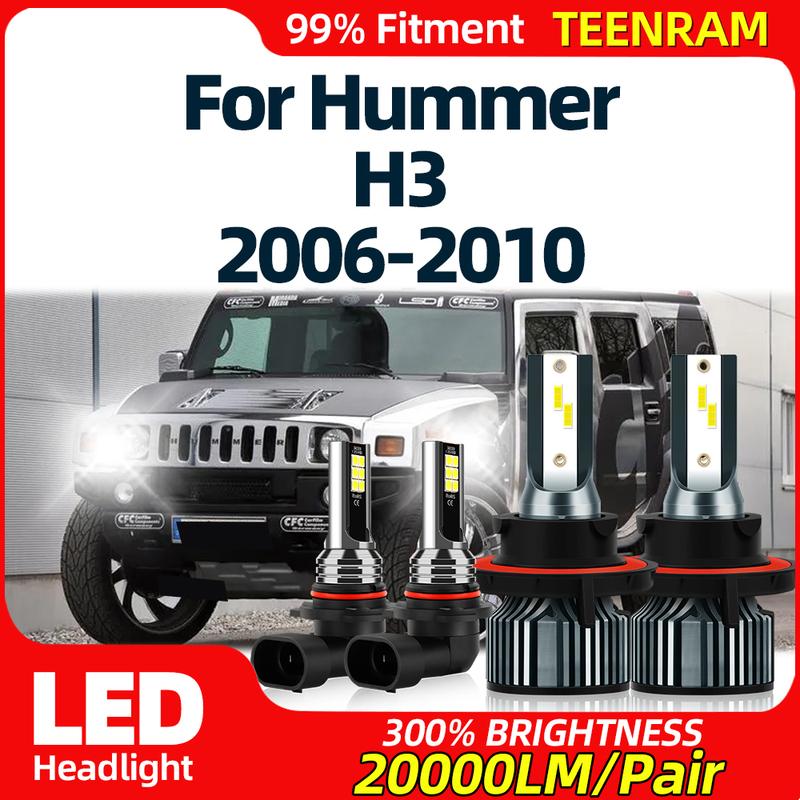 

LED Headlight Bulbs 40000LM 240W 3570 CSP Chips Auto Lamp 6000K Turbo Fog Lights 12V 24V For Hummer H3 2006 2007 2008 2009 2010 High Low Beam 2PCS