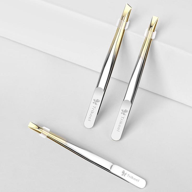 Eyebrow Tweezer Hair Beauty Fine Hairs Puller Stainless Steel Slanted Eye Brow Clips Removal Hair Removal Tweezers Makeup Tools