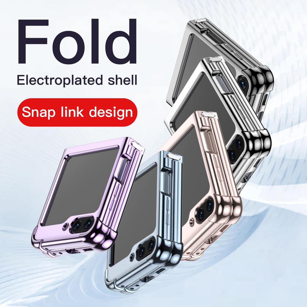 Kompatible Samsung Z Flip7 Galvanisierte Transparente Fallschutzhülle