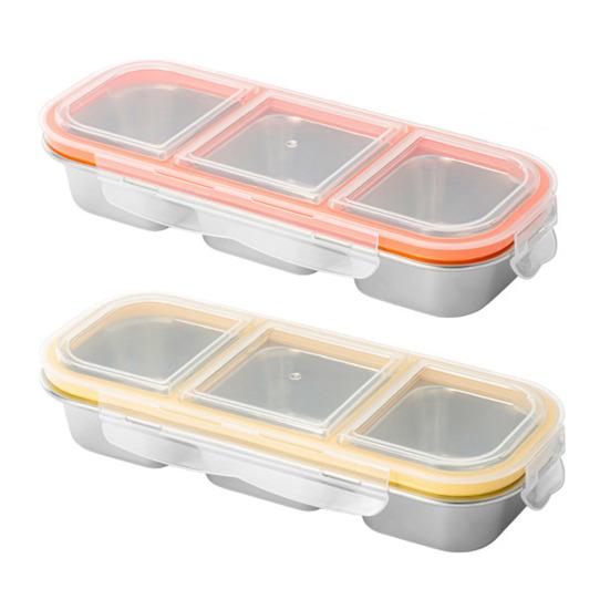 Stainless Steel Snack Container And Adults Box Leak-Proof 3-Compartment Reusable Lunch for Kids Crisper Box