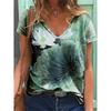 Summer Sunflower 3D Printing T-shirt Women's V-neck Casual T-shirt Tops Street T-shirt Women's Clothing