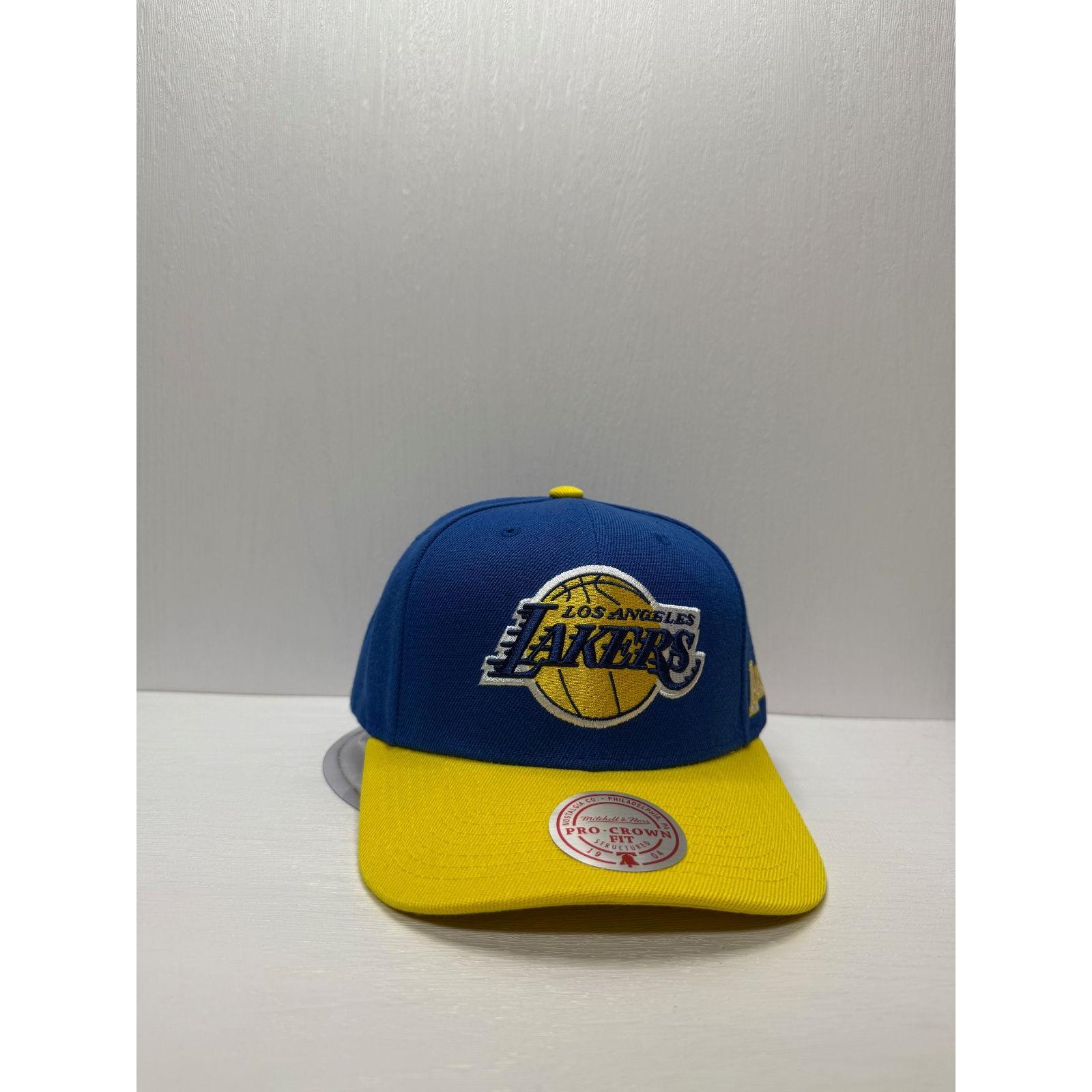 Used Mitchell & Ness Los Angeles Lakers PRO CROWN Snapback Cap Two Tone Color