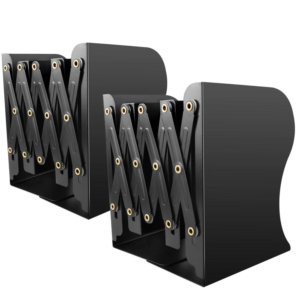 

Youtumall Book Desktop Metal Divider Desk Organizer Stands, 2-Pack, Adjustable, Storage, Stable, Bookends, Stands, (2-Pack - Black) чёрный