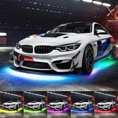 Гибкая светодиодная лента для подсветки днища автомобиля, RGB, подсветка днища, управление звуком через приложение, пульт ДУ, неоновая подсветка, атмосферная лампа для украшения автомобиля, 12 В