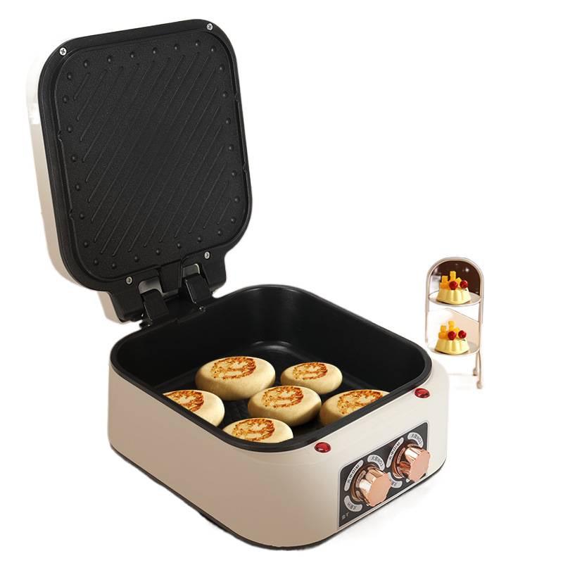 New Model Multi-Functional Electric Pancake Maker: Double-Sided Heating Crepe Maker and Frying Pan with Deepened Enlarged Baking Surface.