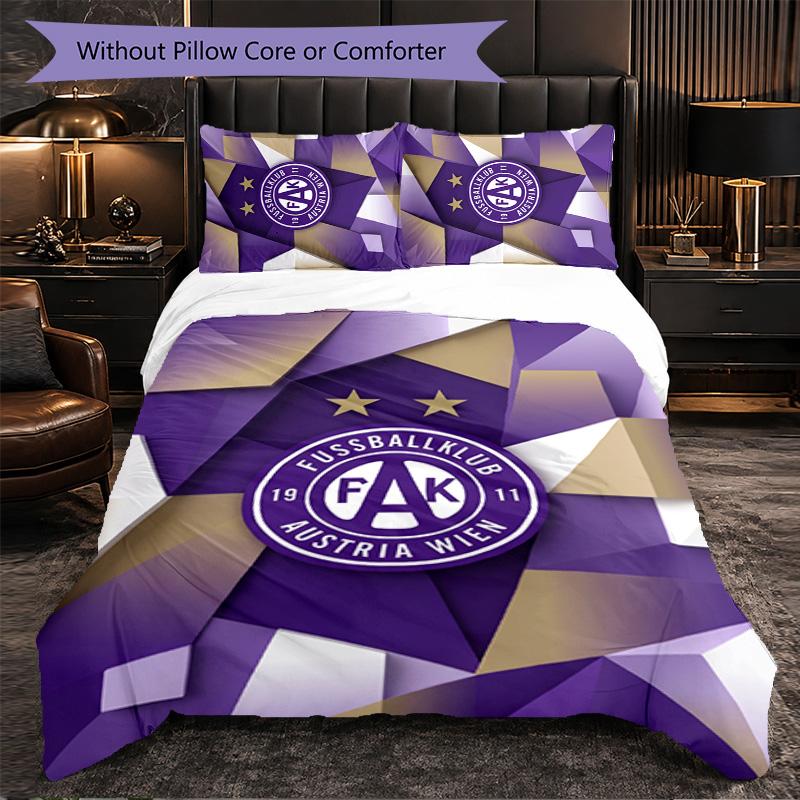 Austria Wien FC Themed Bedding 3Pcs Duvet Cover Set Decorative Bed Linen For Teen Room Home Decoration