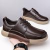 Fashionable Solid - Color Striped Casual Shoe  Lightweight And Comfortable Business Shoe  Thick -Soled Anti -Slip Walking Shoes