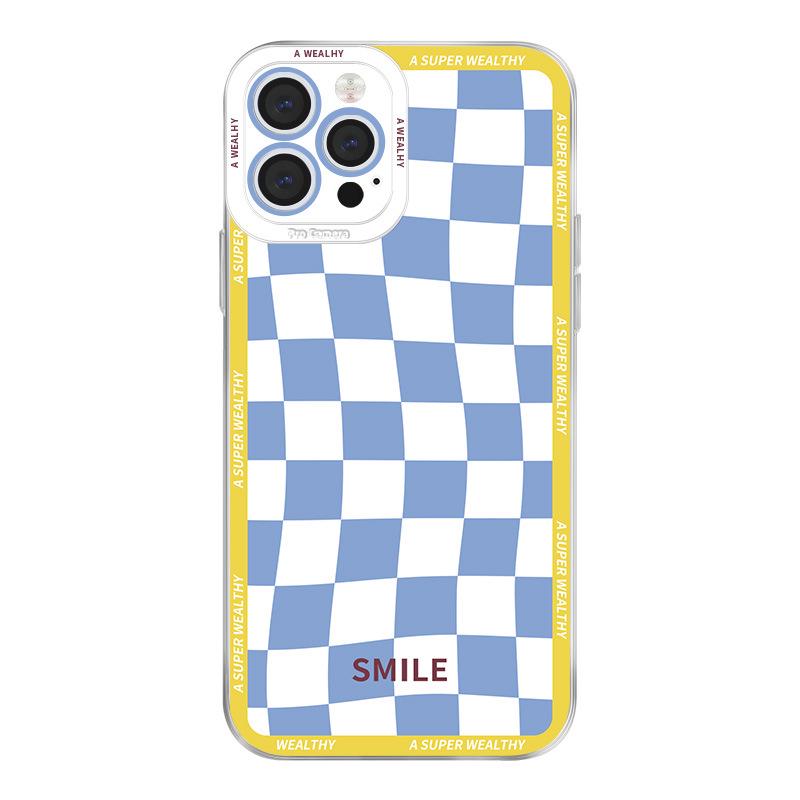 

Checkerboard iPhone Case: Compatible with iPhone 14/15, Stand and Smiley Design for Models 7/8 Plus, XS, XR iPhone 7/8