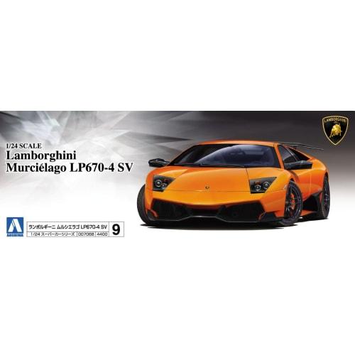 Aoshima Bunka Kyozai 1/24 Supercar Series No. 9 Lamborghini Murcielago LP670-4 SV Plastic Model