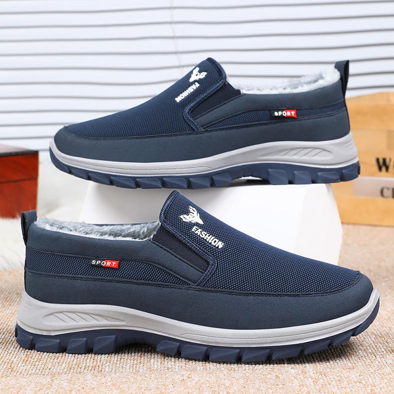 Cotton Shoes for Autumn and Winter Men Outdoor Wear One Foot Snow Boots Dad Shoes with Thick Fleece Old Beijing Lightweight Cotton Boots