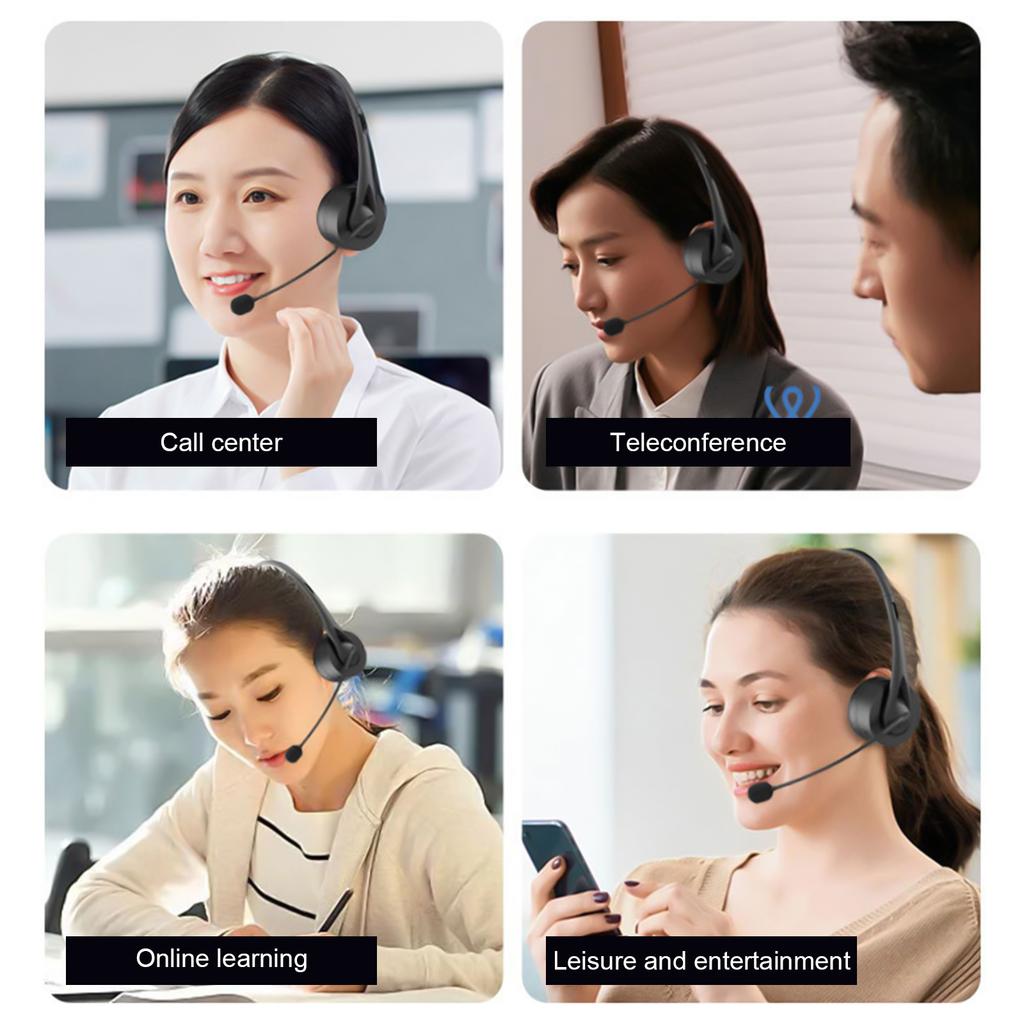 Wireless Headset with Microphone Noise Cancelling Wireless Headset for Work Home/Office/Call Center/PC/Computer/Laptop