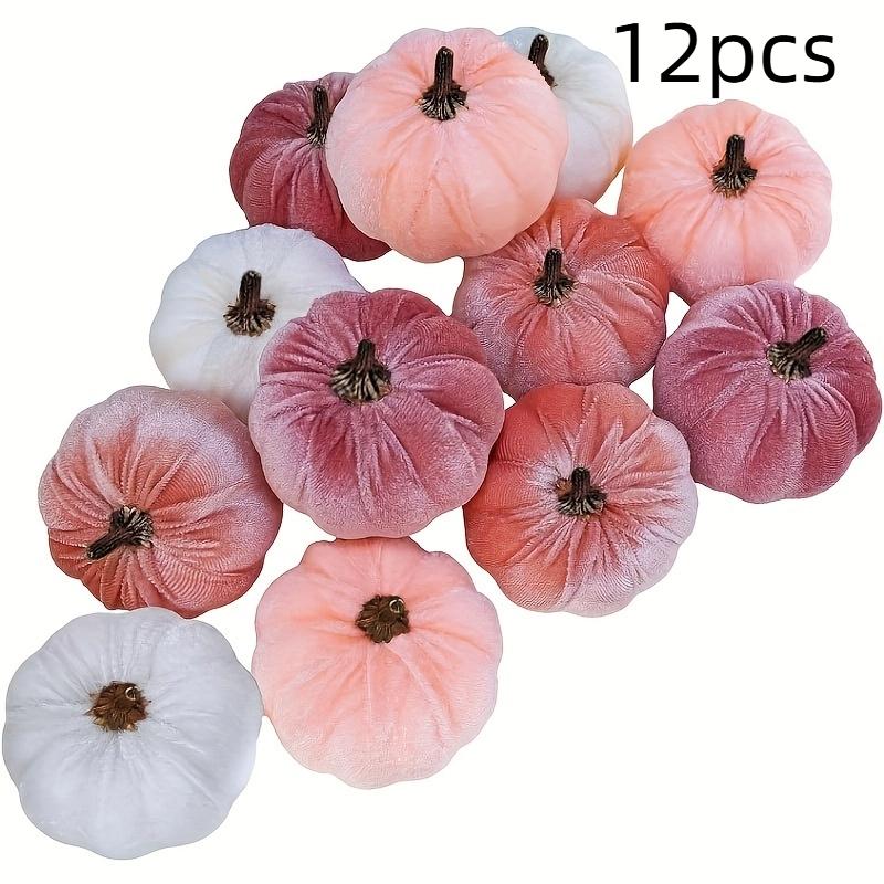 12pcs Plush Pillow Pumpkin Decorations Festive Pink Peach Cream Fabric Pumpkins Fall Weddings Thanksgiving Table Centerpieces 2760₽