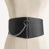 Adjustable Leather Chain Waist Belt with Snap Buttons for Young Fashion