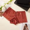 Large Size Lace Seamless Briefs Hollow Underwear for Women Solid Color Mesh Flower Panties  Party