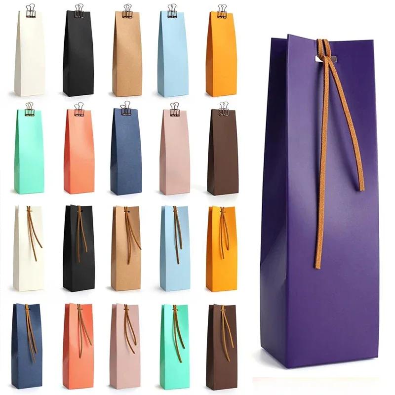 10Pcs Kraft Paper Gift Bag Candy Colorful Favor Bag Wedding Cookie Candy Bags Kids Birthday Party Decor Festival Mini Favor Box