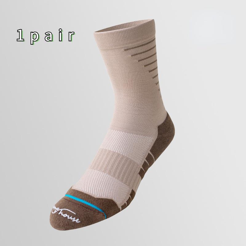 

Мужские дышащие велосипедные носки среднего кроя, размер 39–44, спортивные носки-полотенца One-size коричневый