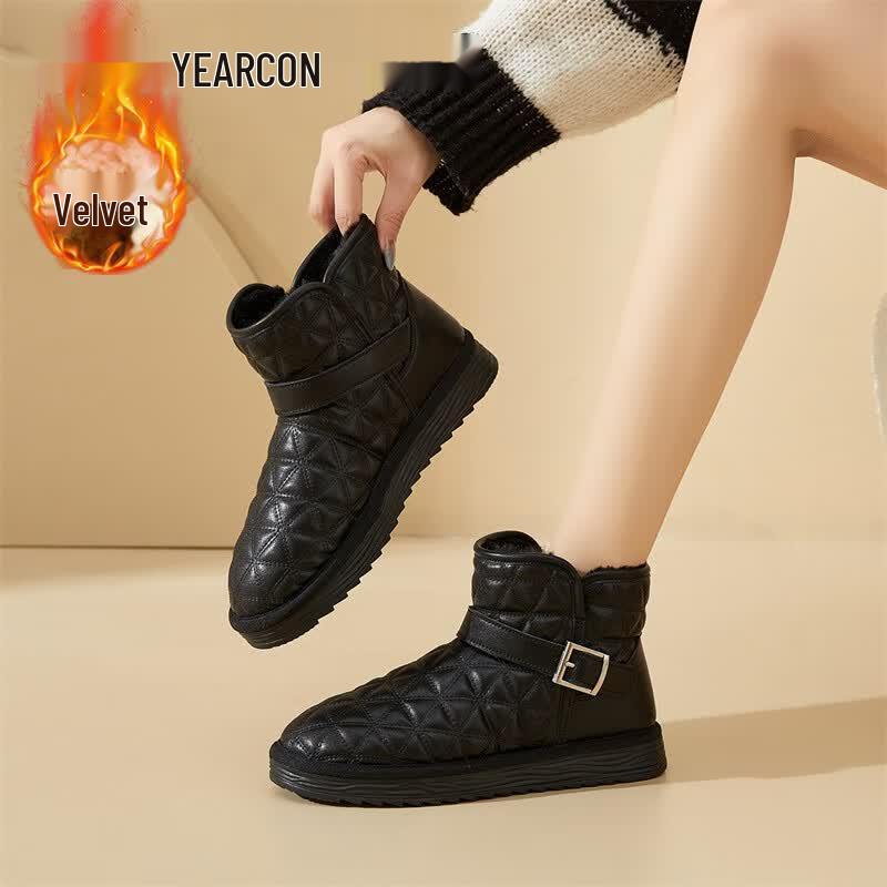Yierkang Women s Winter Plush-Lined Short Boots EU 40