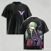 T-shirt Lavata Anime Code Geass Lelouch Lamperouge Estiva per Uomo Donna Moda Nuova Cotone Retro Casual Moda T-shirt